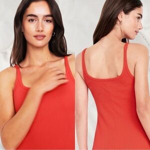 NWTS❤️‍🔥GAP OLD NAVY L❤️‍🔥POPPY RED SCOOP NECK RIBBED MAXI DRESS GREEK SUNDRESS